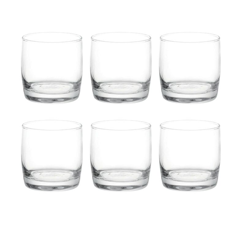 GENERICO - Set 6 Vasos Bajos Modelo Monterrey Transparente De 296M