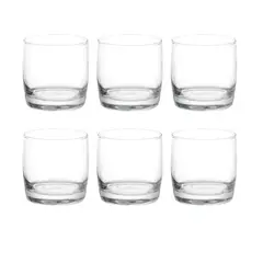 GENERICO - Set 6 Vasos Bajos Modelo Monterrey Transparente De 296M