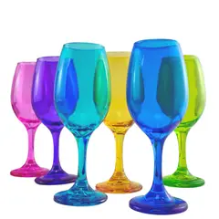 CRISTAR - Set 6 Copas Vino Rioja Full Color 386cc Fiesta Celebracion