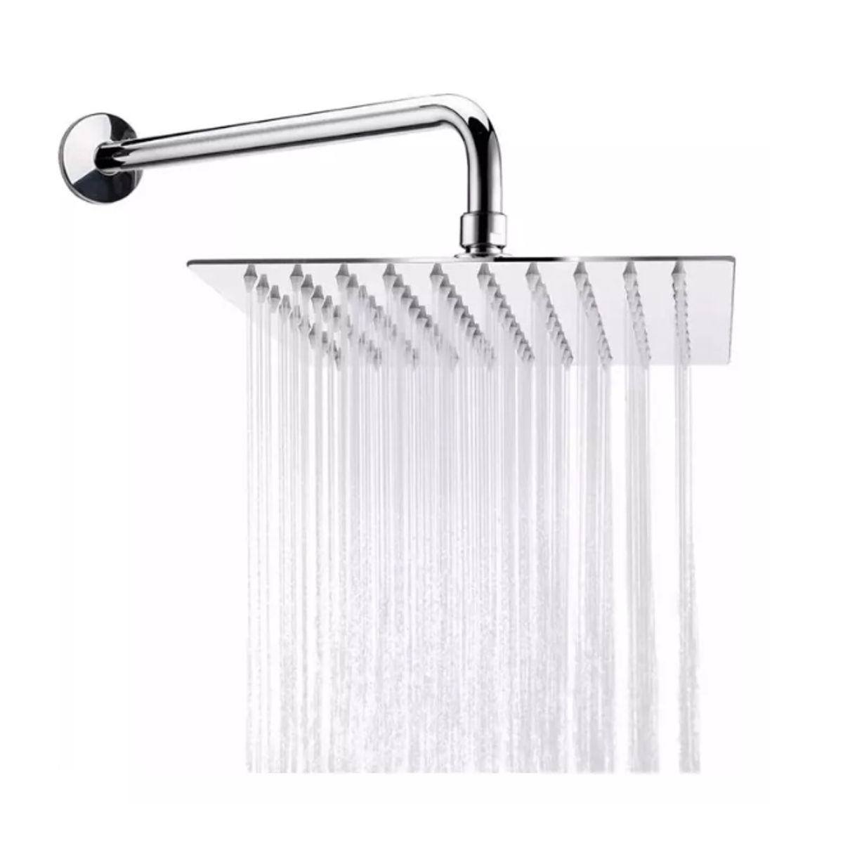 TAUMM - Kit De Plato-ducha Inox Cuadrado 25 Cms + Brazo 30cm