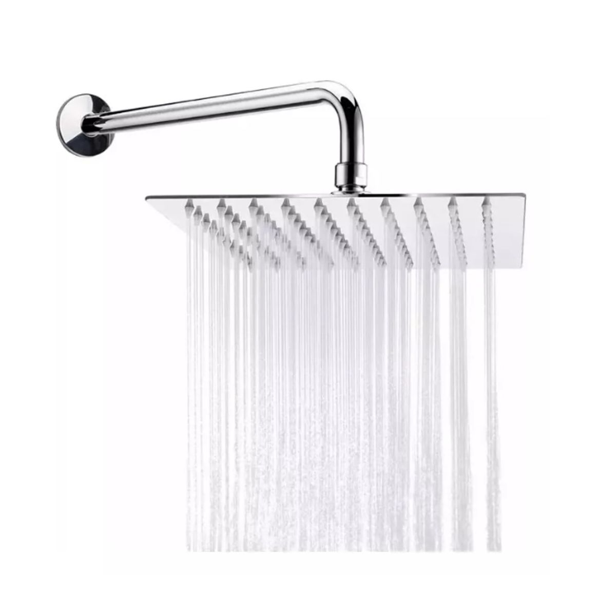 TAUMM - Kit De Plato-ducha Inox Cuadrado 25 Cms + Brazo 30cm