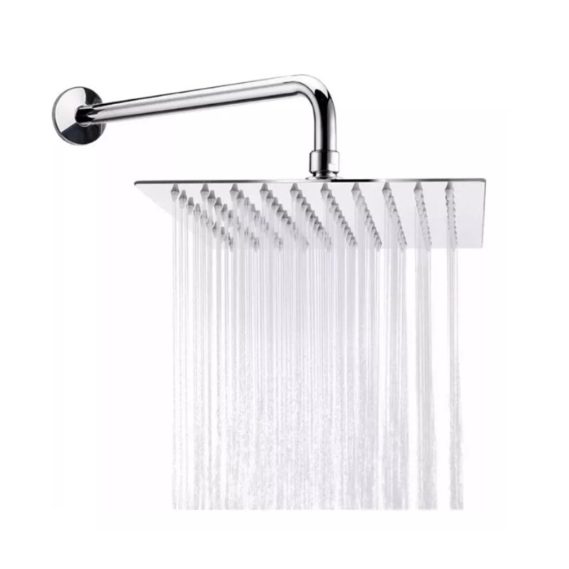 TAUMM - Kit De Plato-ducha Inox Cuadrado 25 Cms + Brazo 30cm