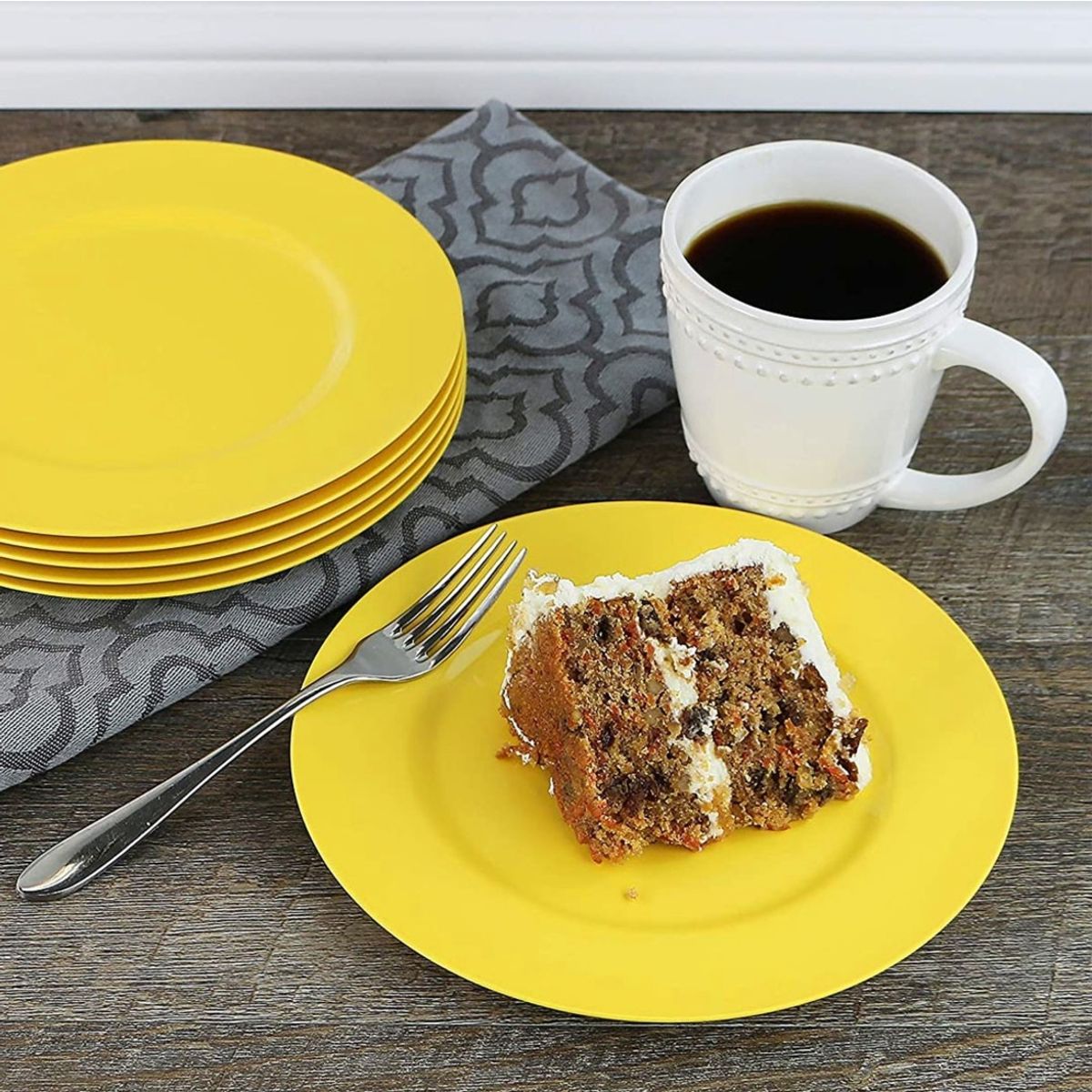 IMAHE - Artículo de Cocina Set de 6 plato pc amarillo 19 cm IMAHE