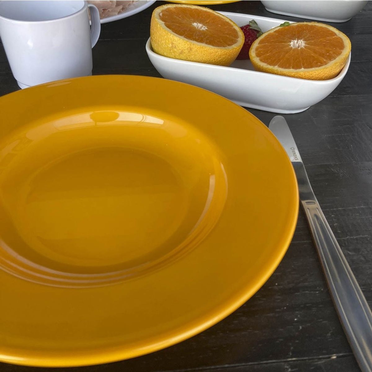IMAHE - Artículo de Cocina Set de 6 plato hondo 23cm amarillo IMAHE