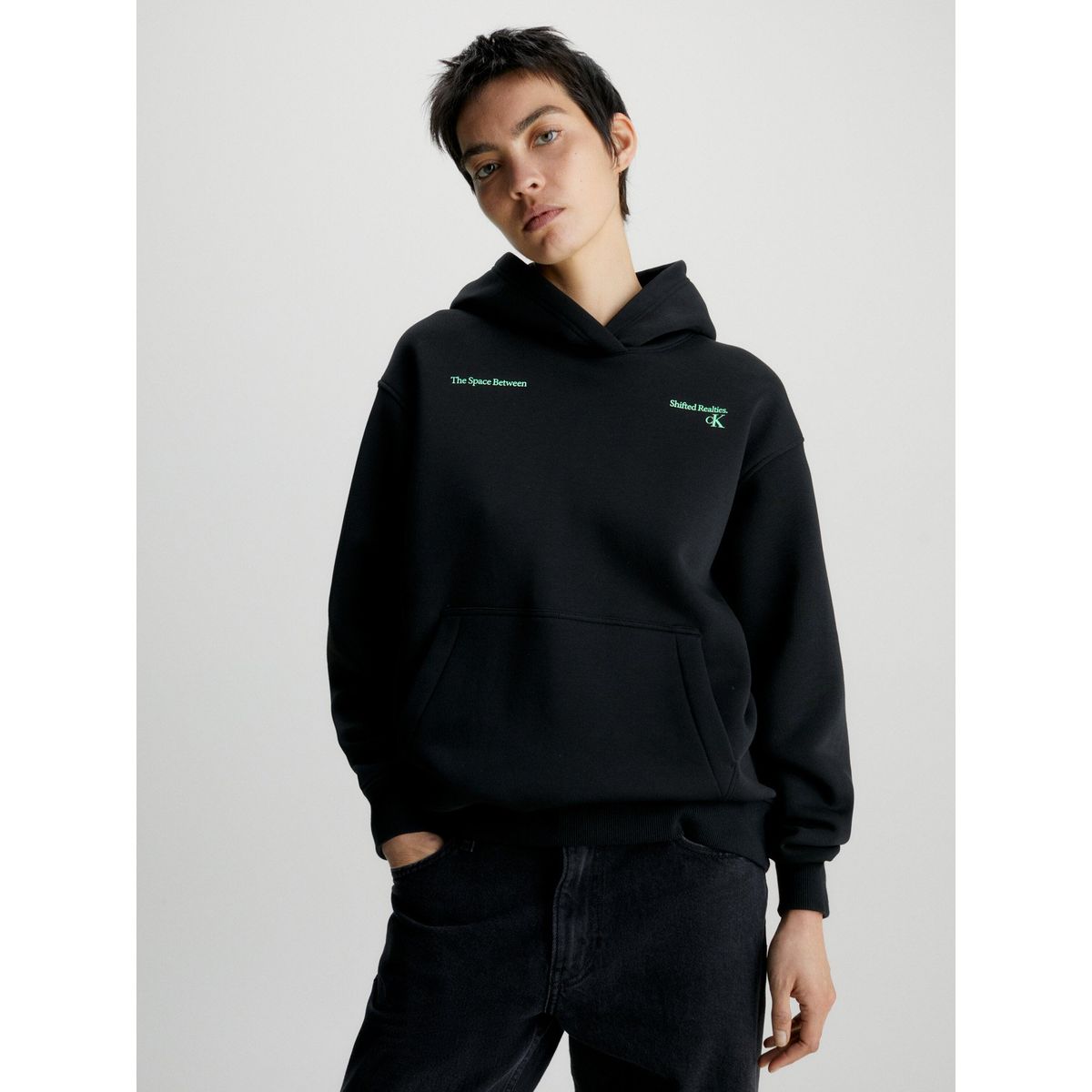 CALVIN KLEIN - Polerón con Gorro Landscape Negro Calvin Klein