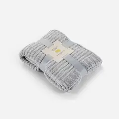 ROSEN - Manta Algodón Tejida 100 x 140 cm Kids Gris