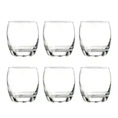 CRISTAR - Set 6 Vasos Bajos Modelo Napoles 290cc Jugos Tragos Bebida.