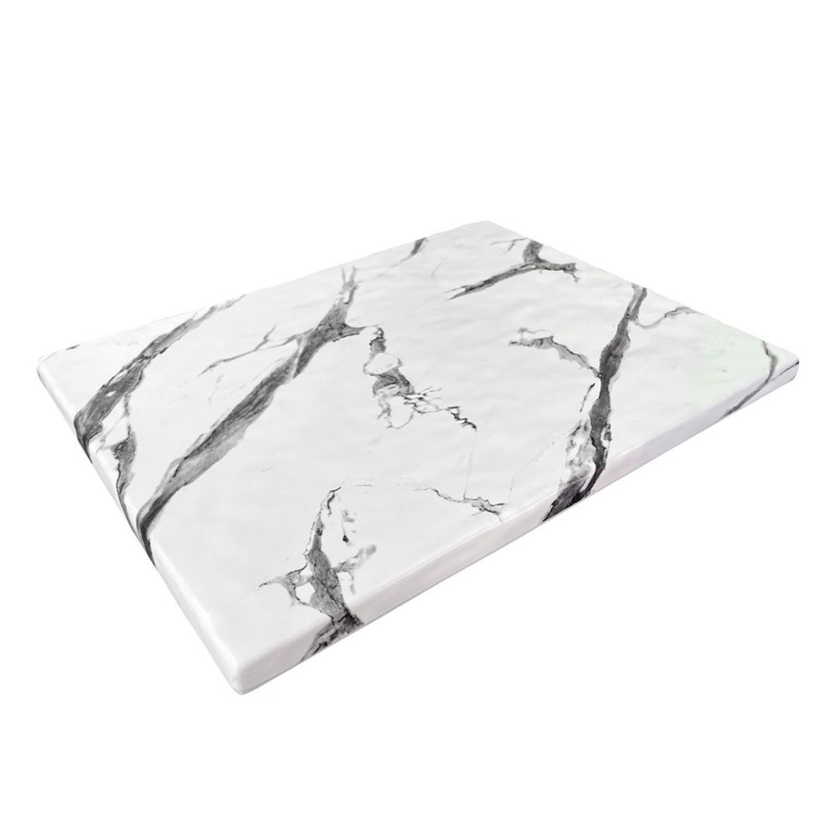 IMAHE - TABLA APERITIVO MELAMINA RECTANGULAR 26X32X1CM MARMOL BLANCO IMAHE