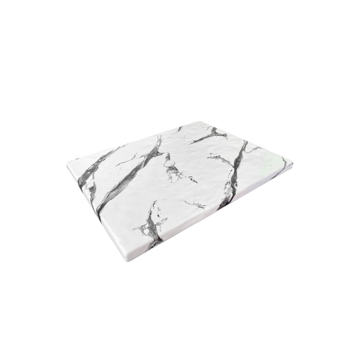IMAHE - TABLA APERITIVO MELAMINA RECTANGULAR 26X32X1CM MARMOL BLANCO IMAHE