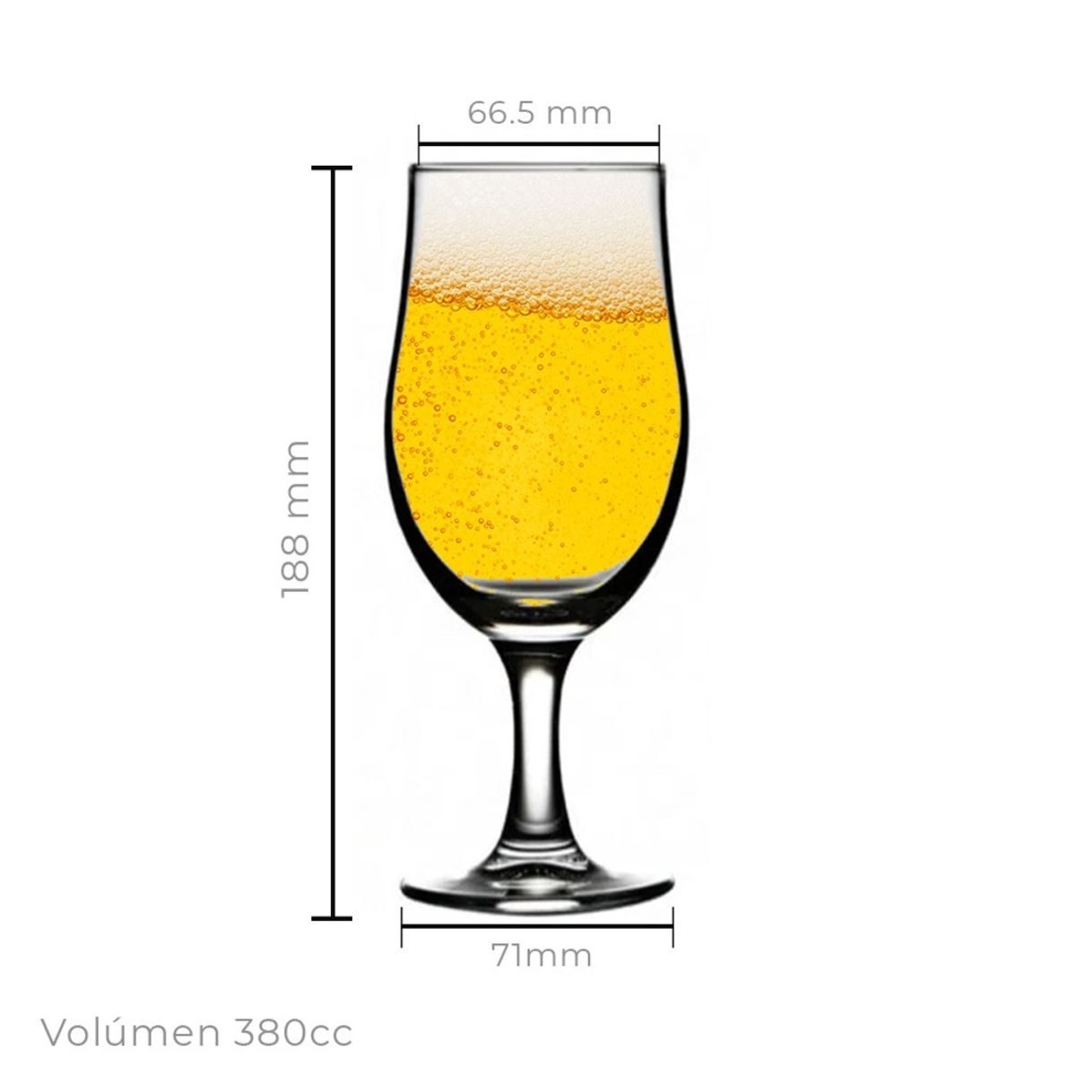 PASABAHCE - Set De 6 Copa Cerveza 380 Cc Linea Draft PASABAHCE