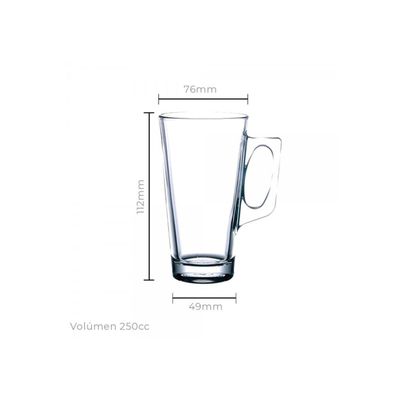 Imagen 2 del producto Set de 4 taza vidrio 250 cc.