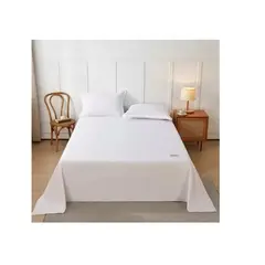 GENERICO - Juego De Sábanas Dos Plazas 4 Piezas Blanco