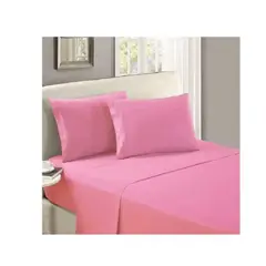 GENERICO - Juego De Sábanas Dos Plazas 4 Piezas Rosa