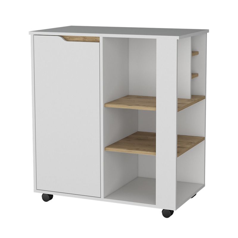 FMFURNITURE - Mueble Microondas 1 Puerta Blanco 89x80x46 cm