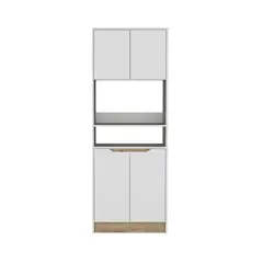 FMFURNITURE - Mueble Microondas 4 Puertas Fm-008B Blanco