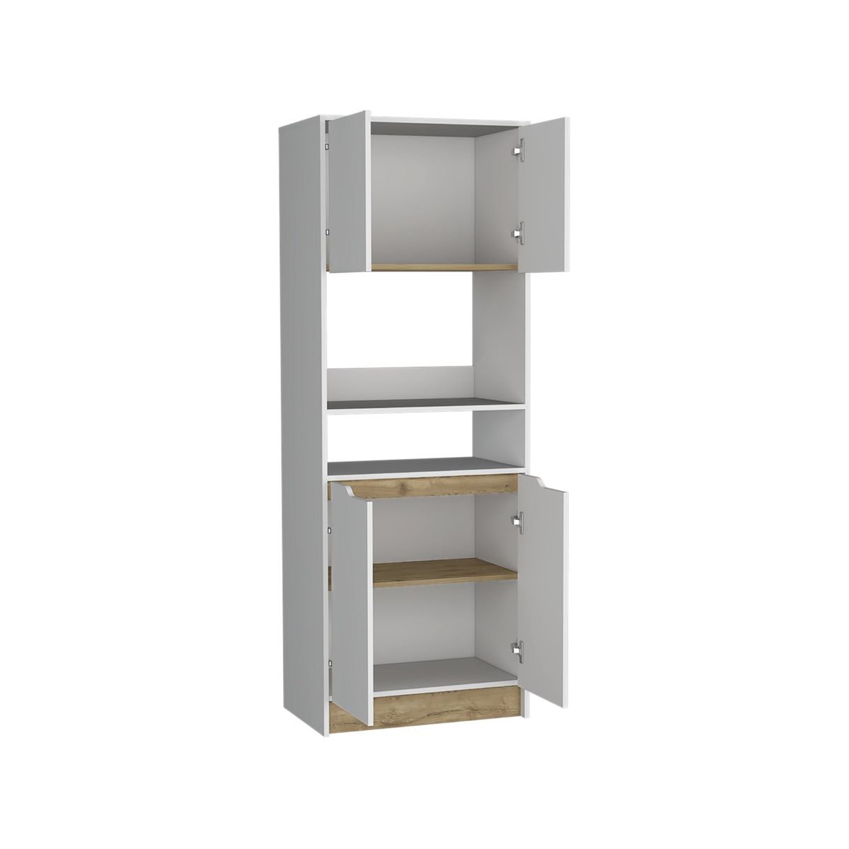 FMFURNITURE - Mueble Microondas 4 Puertas Blanco 60x50x33.5 cm