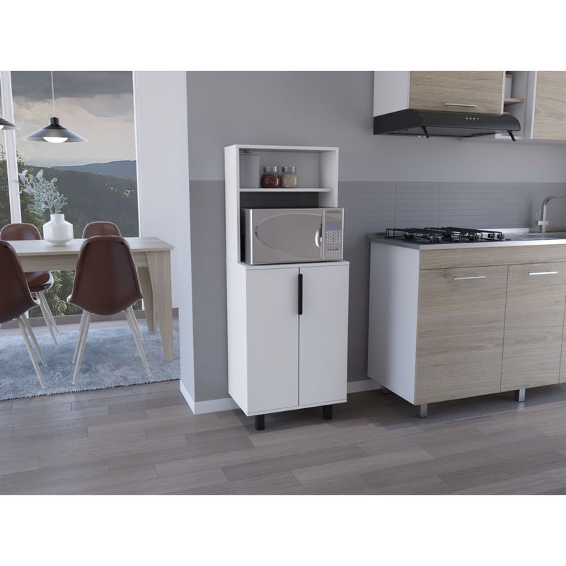 FMFURNITURE - Mueble Alacena 2 Puertas Blanco 140x54x35.2 cm