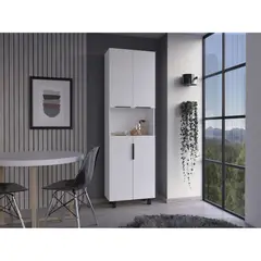 FMFURNITURE - Mueble Alacena 4 Puertas Blanco 89.6x100x40 cm