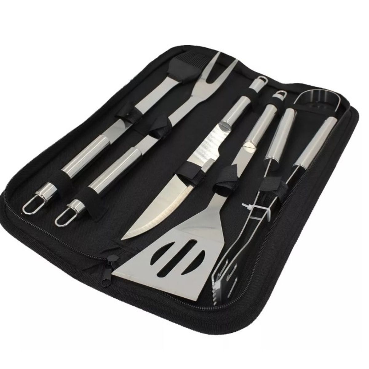 GENERICO - Utensilios Parrillero Para Asado Juego De 5 Pzs Con Bolso
