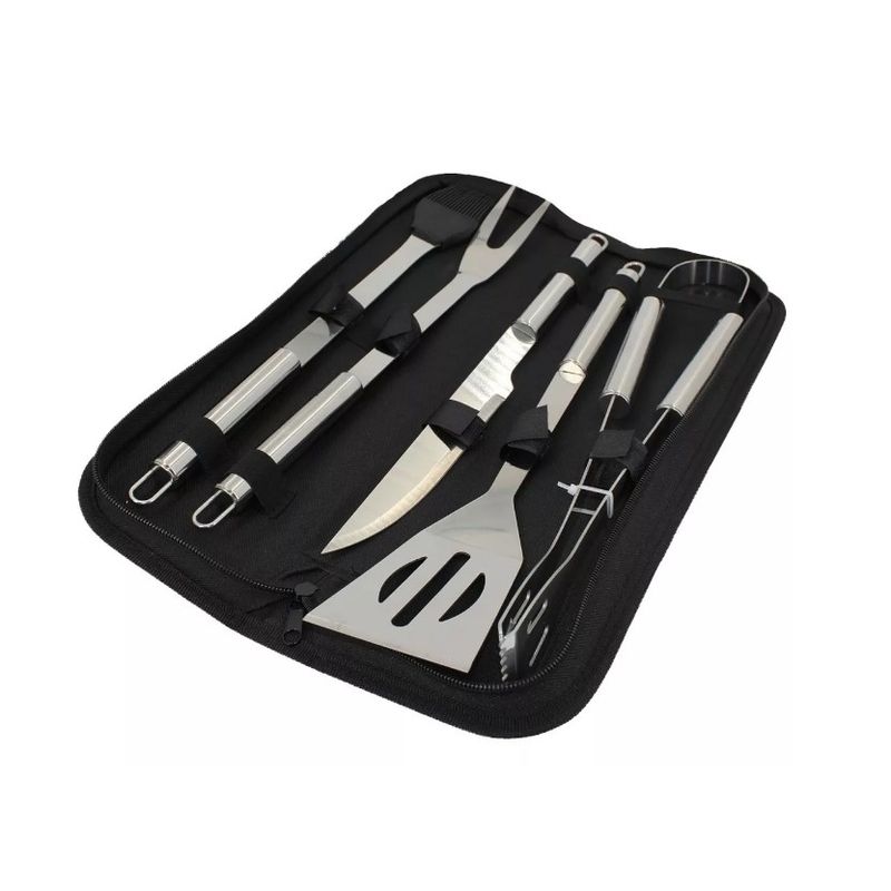 GENERICO - Utensilios Parrillero Para Asado Juego De 5 Pzs Con Bolso