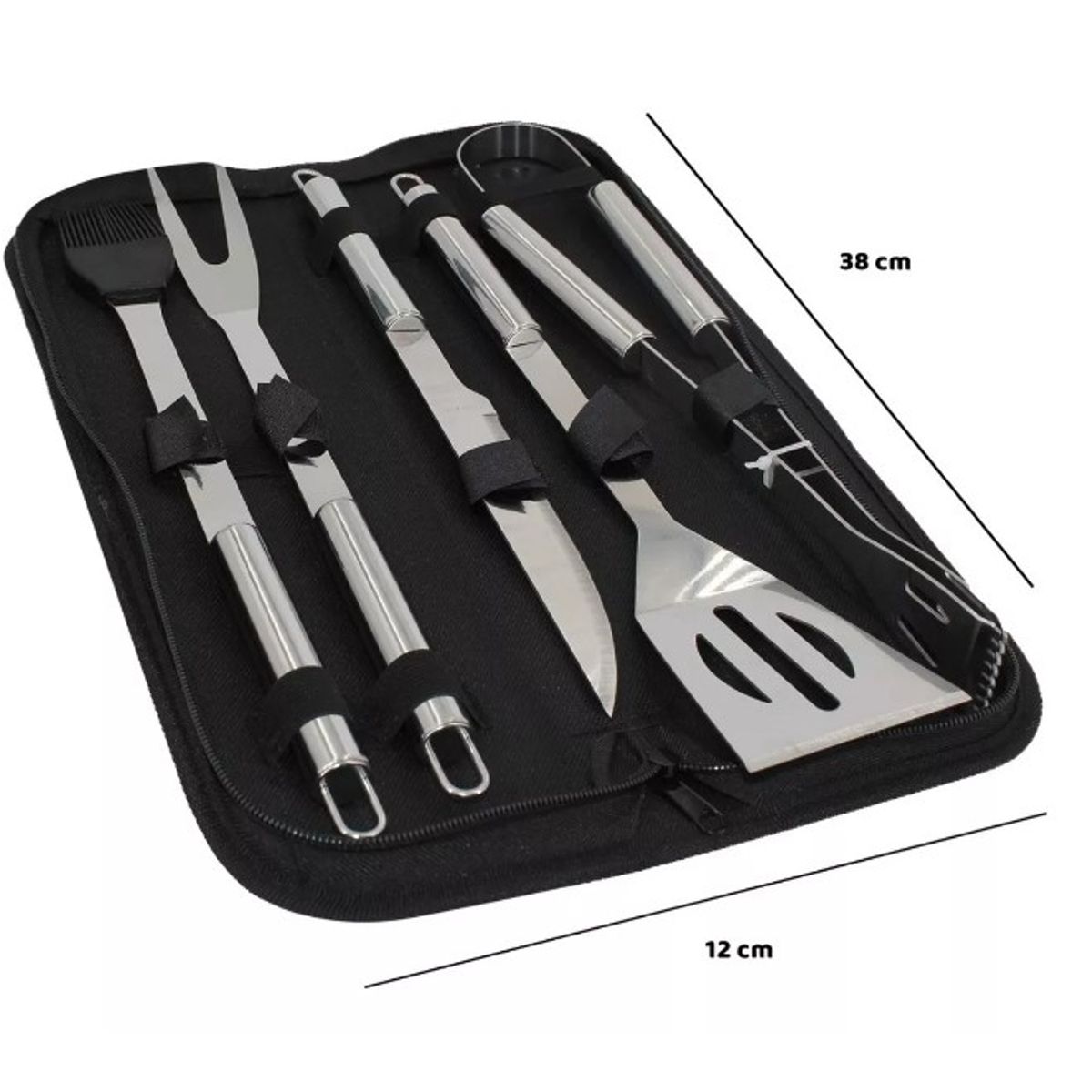 GENERICO - Utensilios Parrillero Para Asado Juego De 5 Pzs Con Bolso
