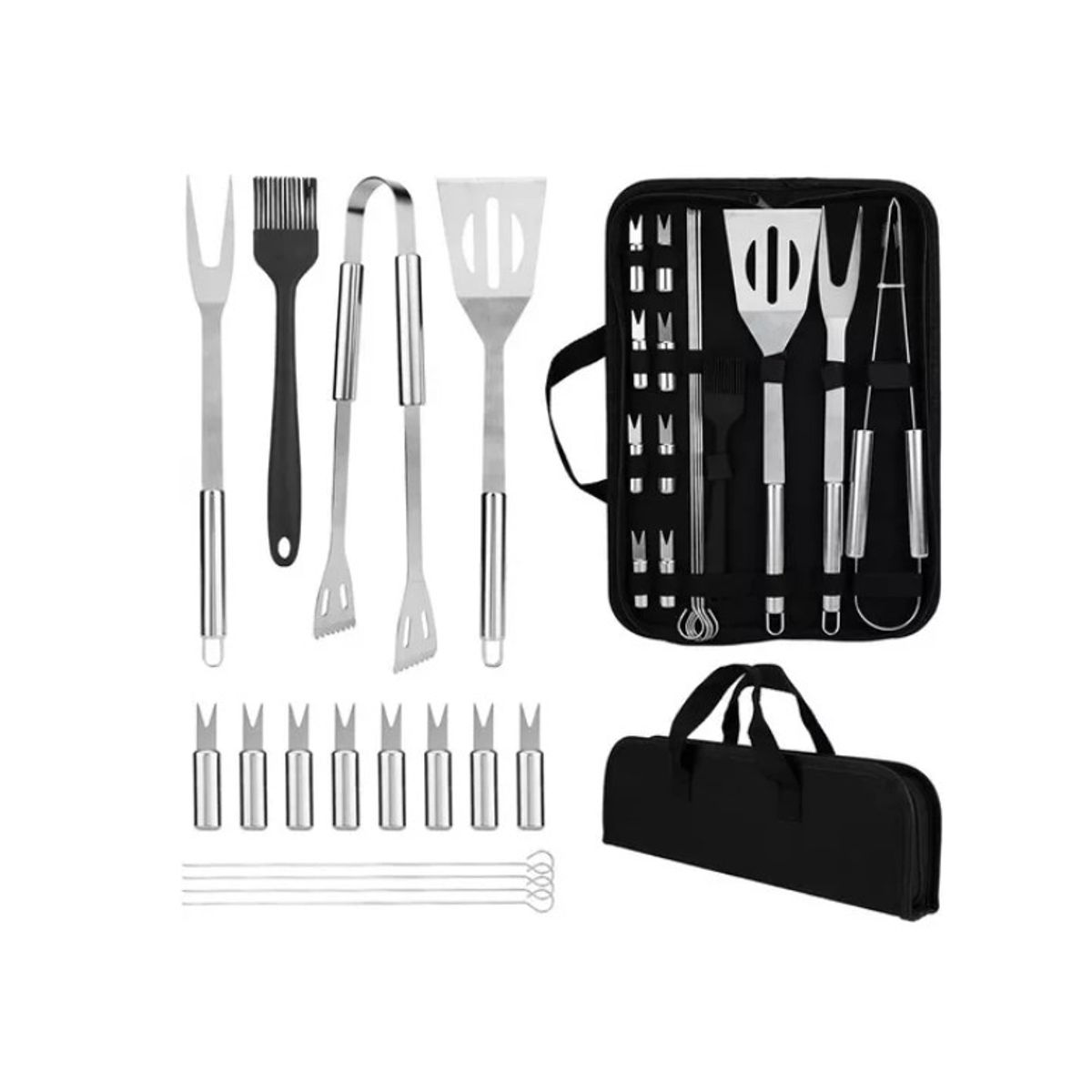 GENERICO - Set Parrillero Asado 16 Pcs Kit Accesorios Parrilla Barbacoa
