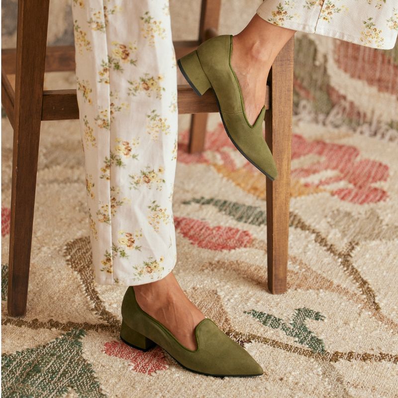 URCO - Zapato Con Taco Mujer Kahlo Kaki Urco