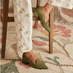 URCO - Zapato Con Taco Mujer Kahlo Kaki