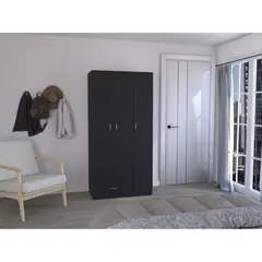 FMFURNITURE - Closet 3 Puertas 1 Cajón Fm-009N - Negro
