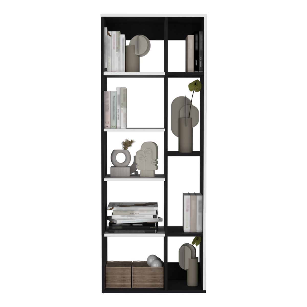 FMFURNITURE - Biblioteca Fm-010N - Blanco / Negro