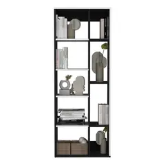 FMFURNITURE - Biblioteca Fm-010N - Blanco / Negro