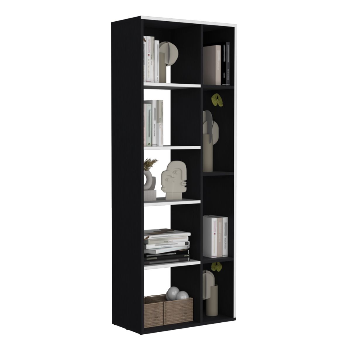 FMFURNITURE - Biblioteca Fm-010N - Blanco / Negro