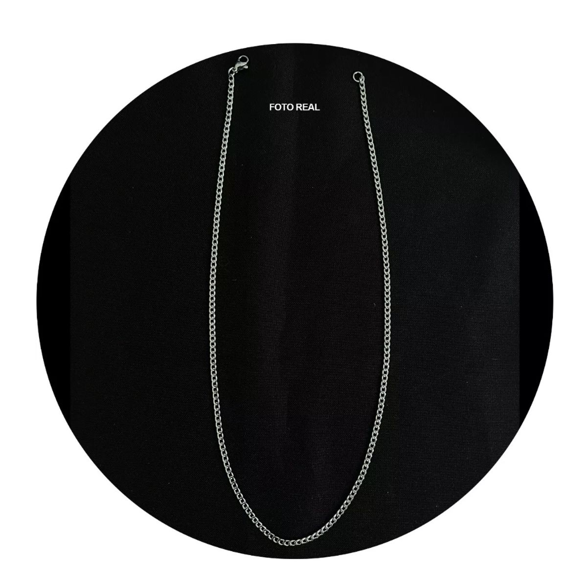 GENERICO - Collar Cadena Hombre Acero Inoxidable Grumet 3mm 50cm 60cm