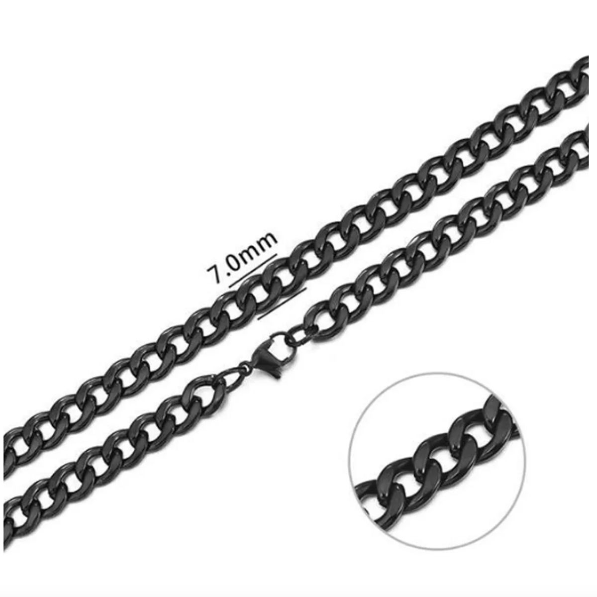 GENERICO - Collar Cadena Hombre Acero Inoxidable Grumet 7mm 50cm