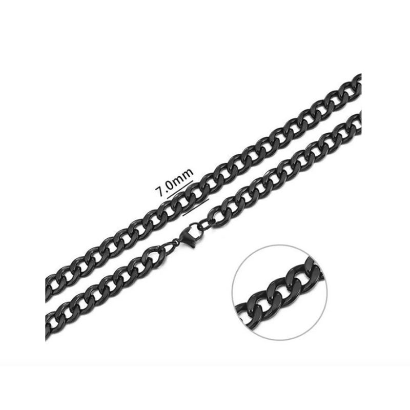 GENERICO - Collar Cadena Hombre Acero Inoxidable Grumet 7mm 50cm
