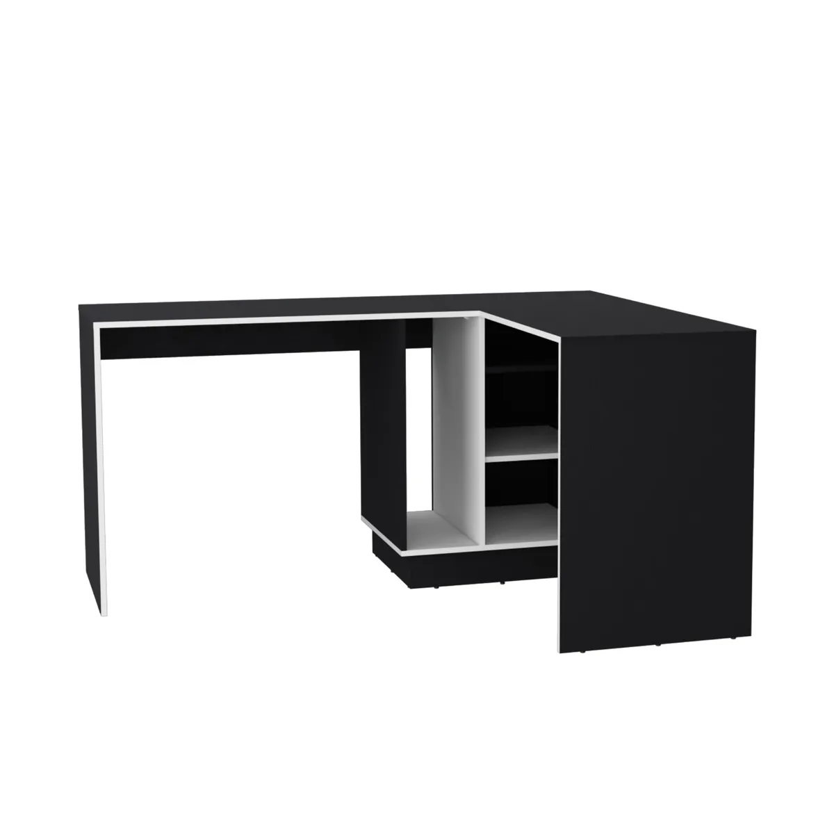 FMFURNITURE - Escritorio en L - Blanco 76.5x116.5x151.6 cm