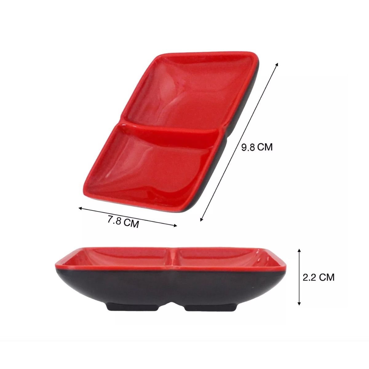 GENERICO - Plato Tazón Doble De Melamina Para Salsas Soja Sushi 98cm