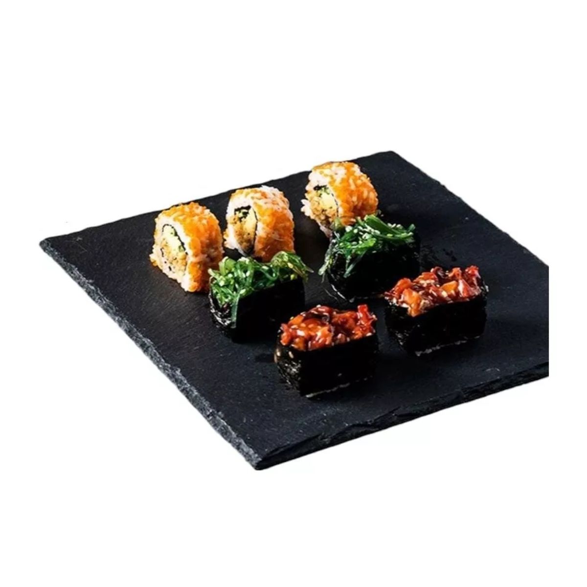 GENERICO - Plato Cuadrada Natural Plancha Piedra Emplatado Bandeja 15cm