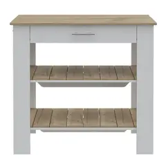 FMFURNITURE - Isla De Cocina 101X93X50 Cm Fm-008B Blanco