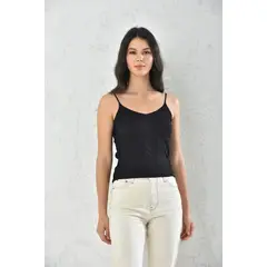 MROTTO - Blusa Mujer De Tiras Negro Sin Manga