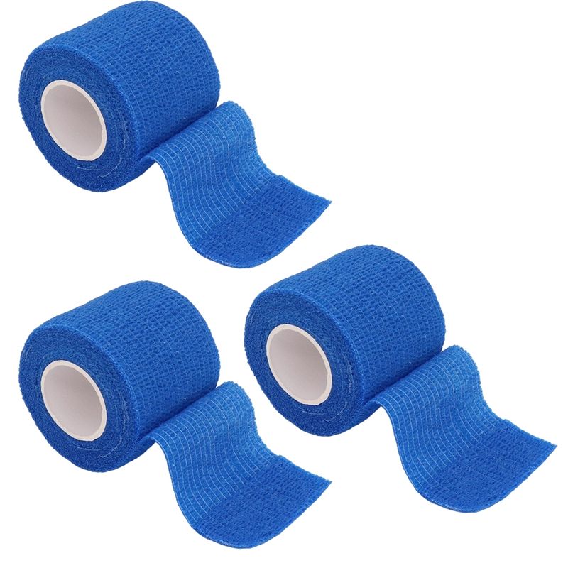GENERICO - 3 Vendas Autoadherente Compatible Coban 10cm x 4,5 mt Azul