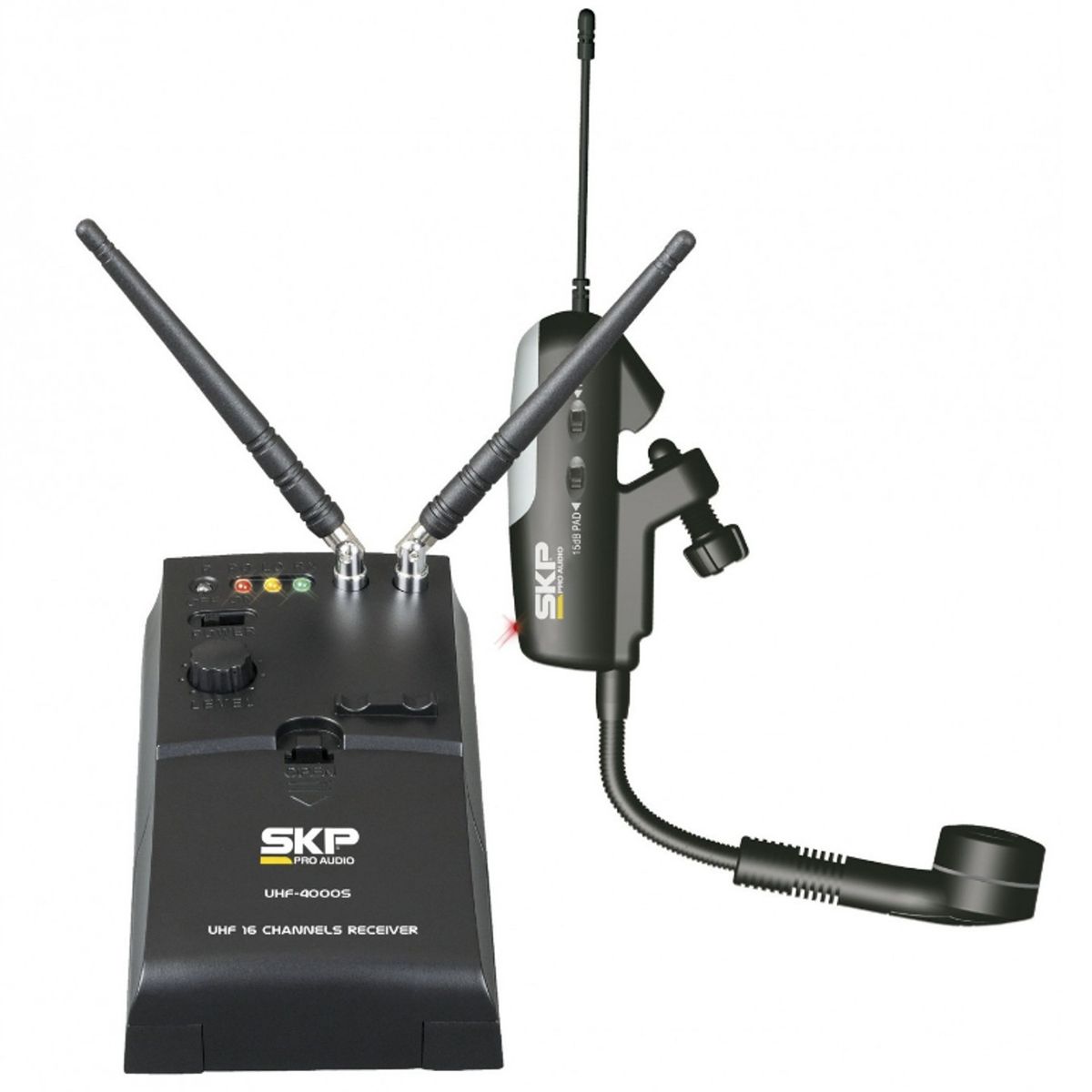 SKP - Microfono Inalambrico de Pinza para Saxo SKP UHF 4000G