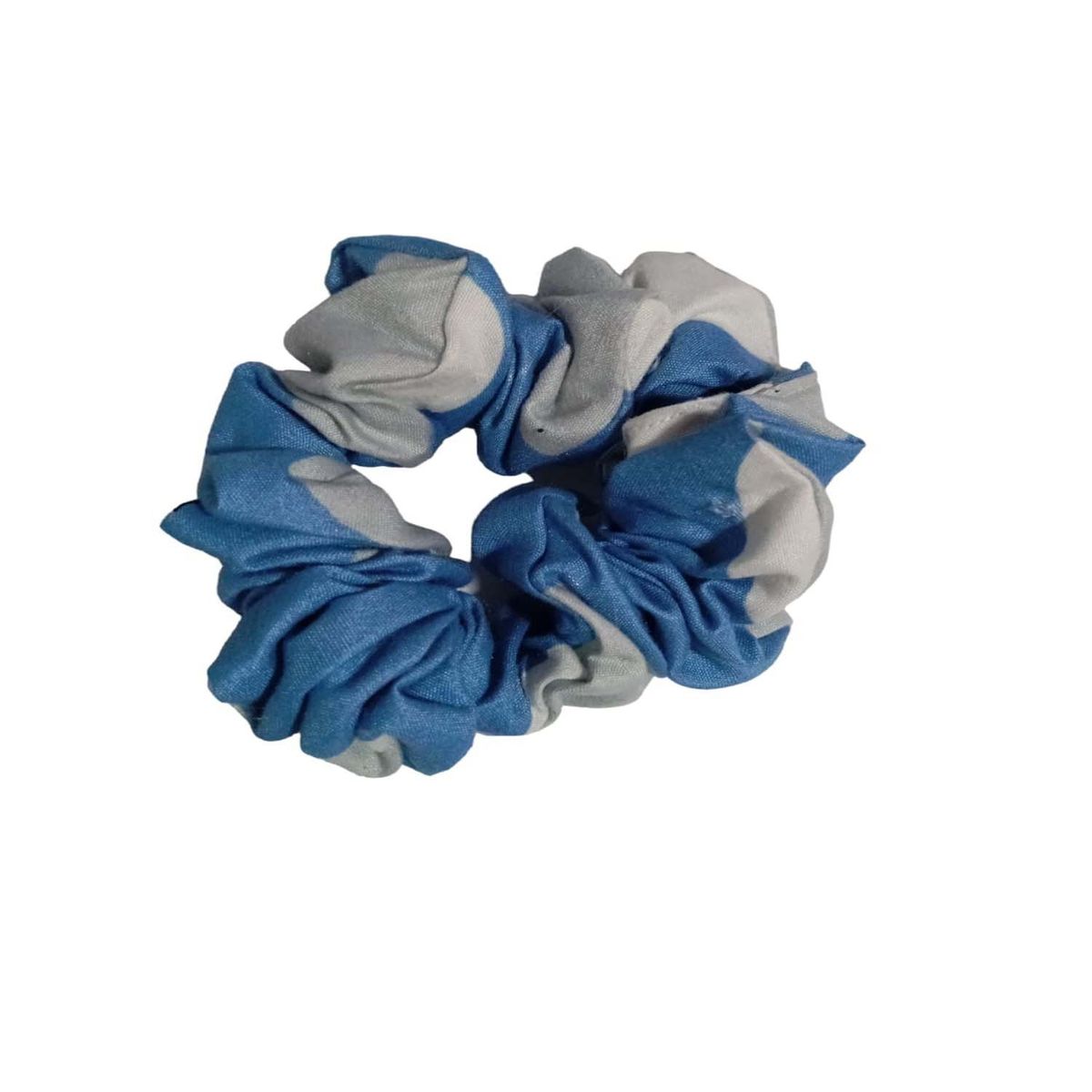 GENERICO - Scrunchie Colet para el cabello XL Celeste Blanco
