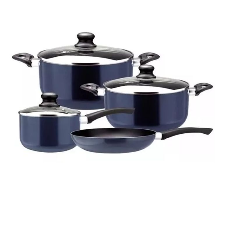 GENERICO - Batería Cocina Marmicoc Set 7 Piezas Antiadherente Azul