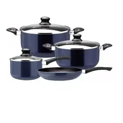 GENERICO - Batería Cocina Marmicoc Set 7 Piezas Antiadherente Azul
