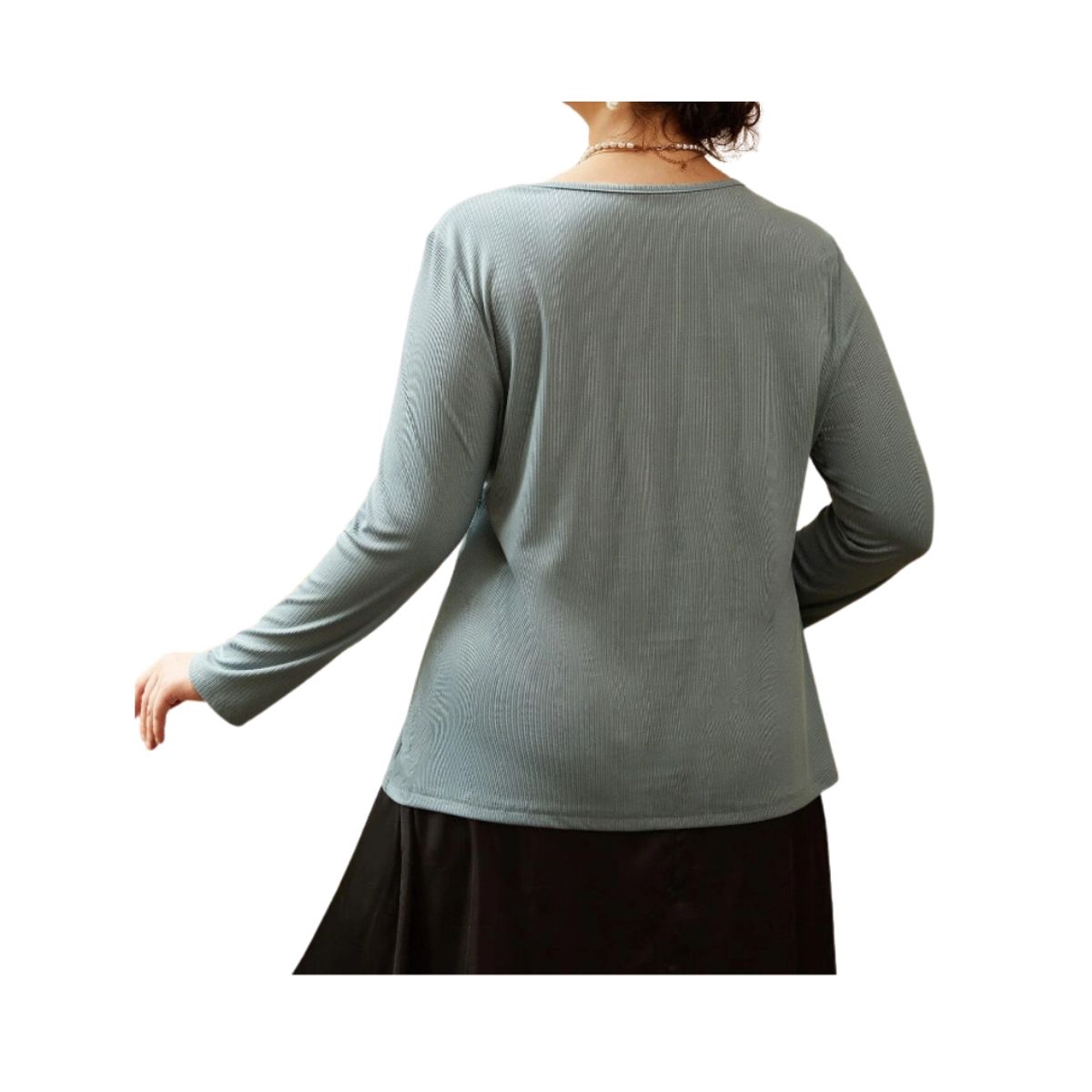 GENERICO - Camiseta unicolor para mujer tallas grandes