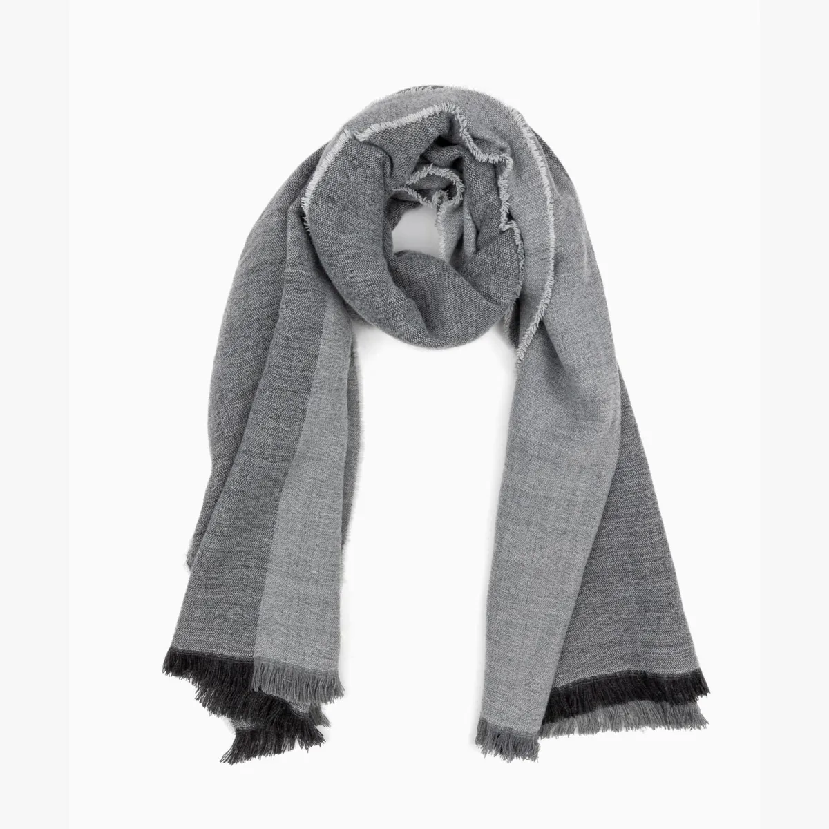 LOUNGE - Maxi Bufanda Mujer Dos Colores Gris Claro