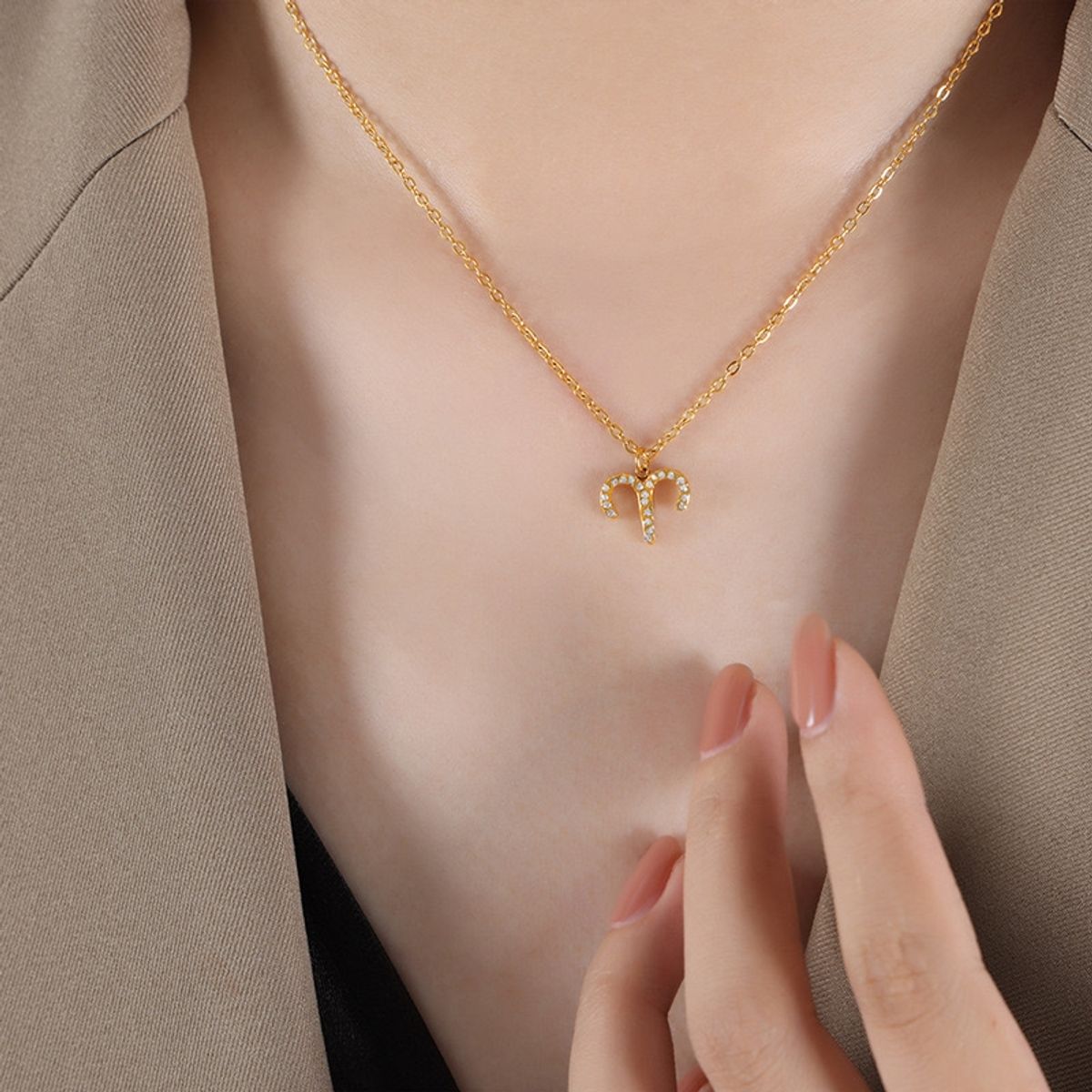 LUX JOYAS - Collar Baño Oro 18k Signo Zodiaco Aries