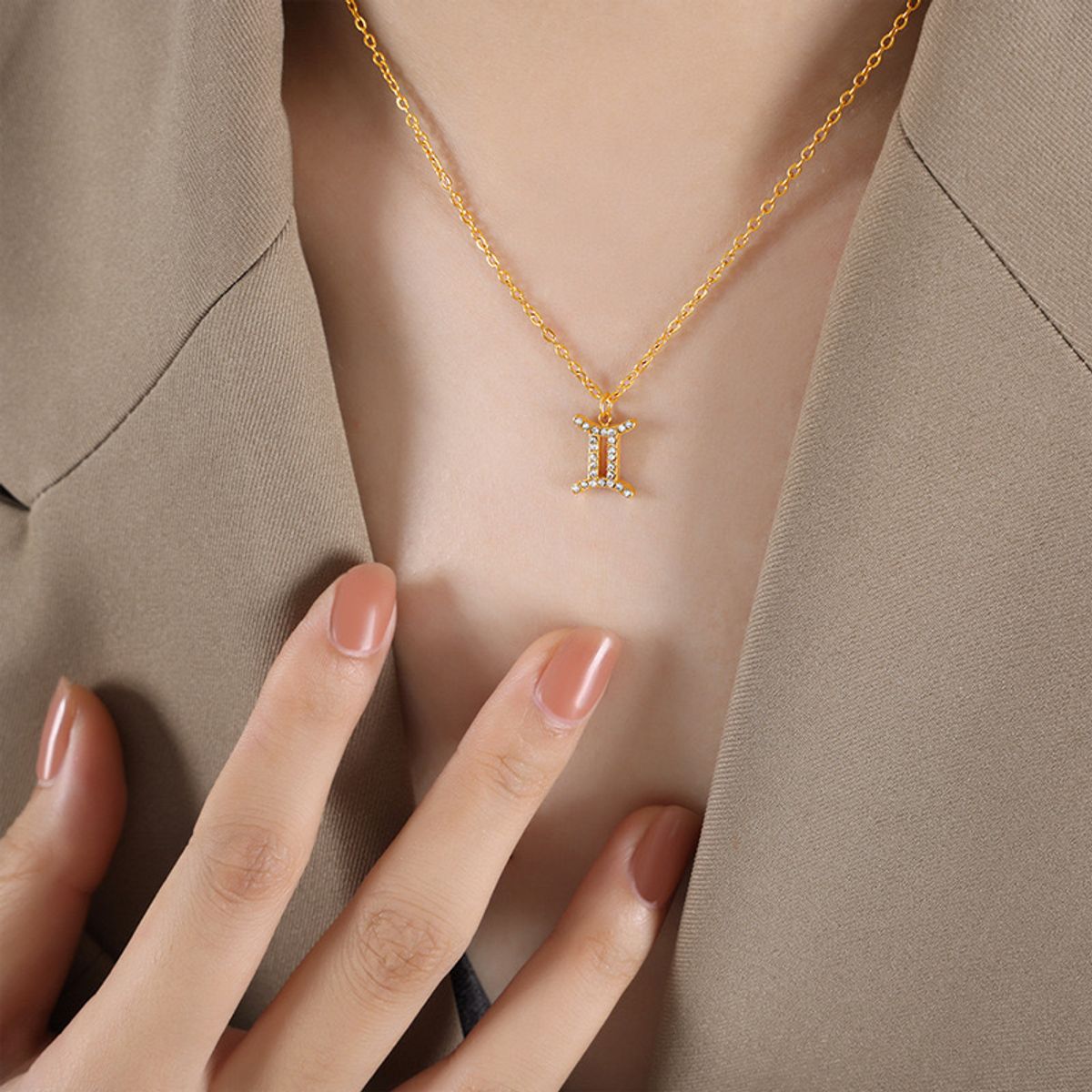 LUX JOYAS - Collar Baño Oro 18k Signo Zodiaco Géminis