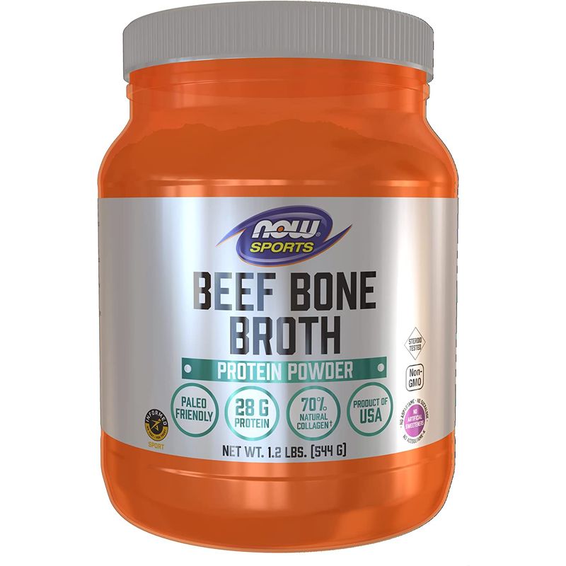 NOW - Caldo de Huesos en Polvo 28grs de proteínas 70% colágeno 18 porciones marca NOW (USA)